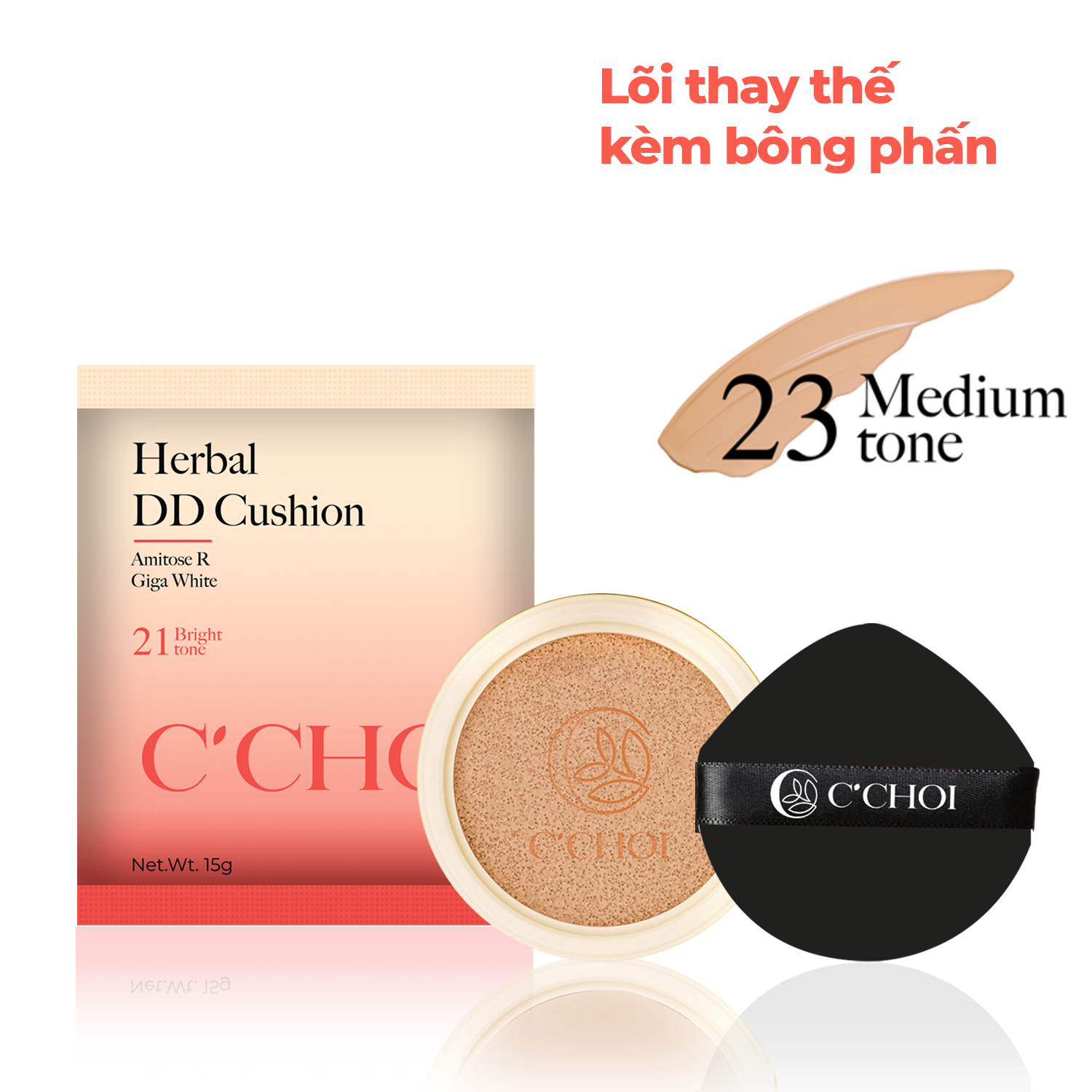 Lõi Phấn Nước C'Choi Herbal DD Cushion 15g, SPF 50