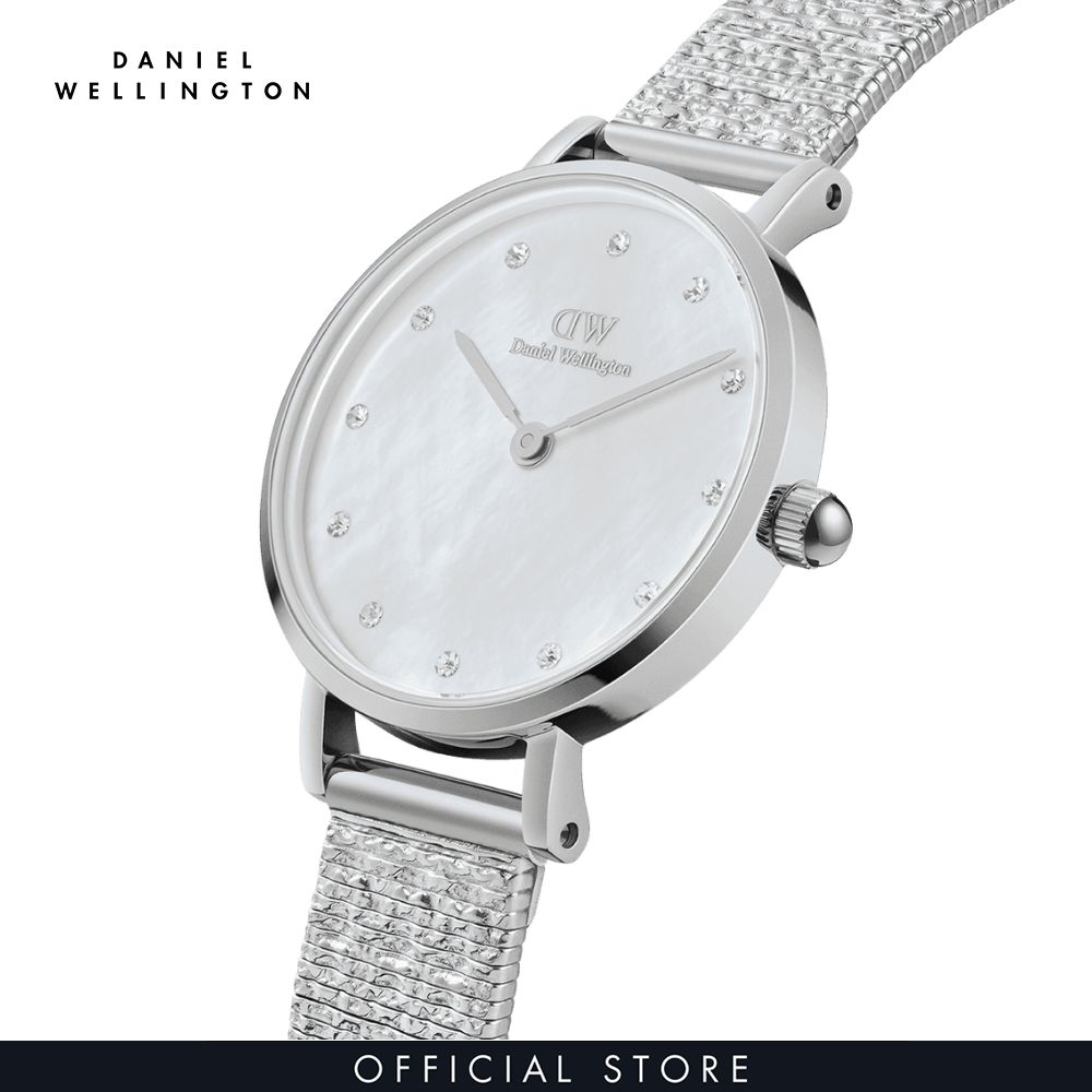 Đồng hồ Nữ Daniel Wellington Lưới - Petite 28 Pressed Piano Lumine S MOP White 28mm DW00100592