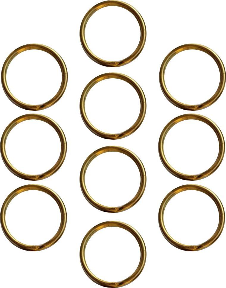 Pack 10 Brass Split Ring Key Chain Hook Loop Hoop Keyring Keychain Clasps Connector - 8 Sizes