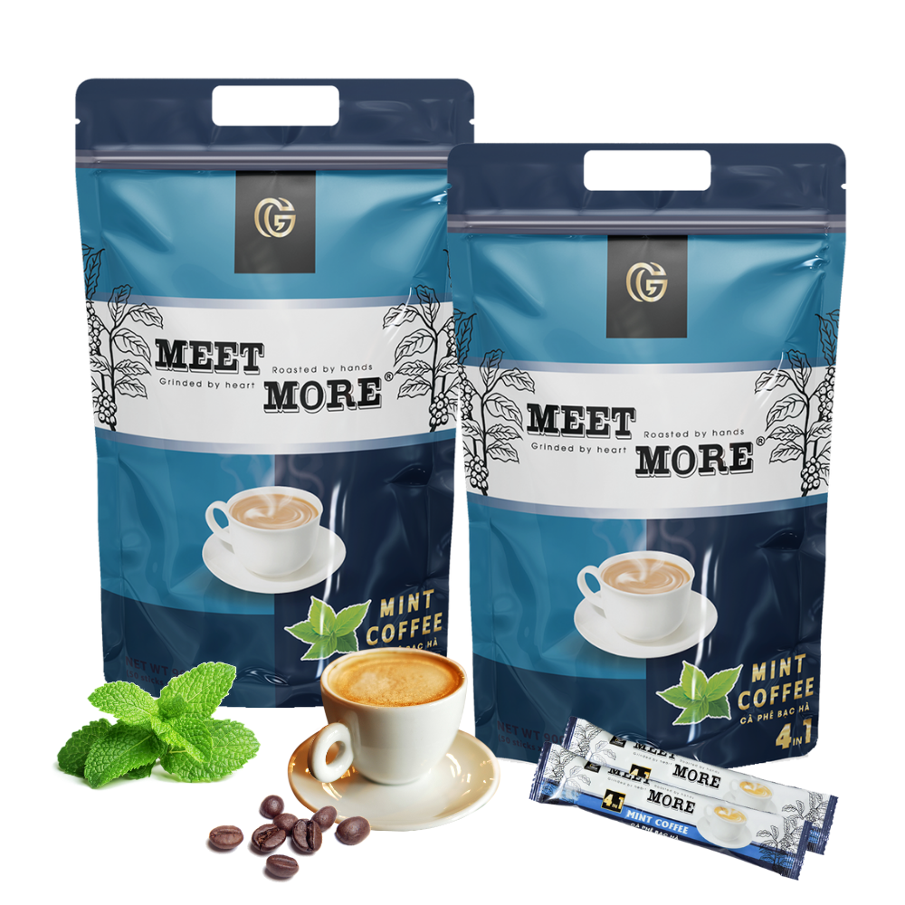 Cà phê hòa tan vị bạc hà 4in1 - 18g x 50 gói – Meet More Coffee