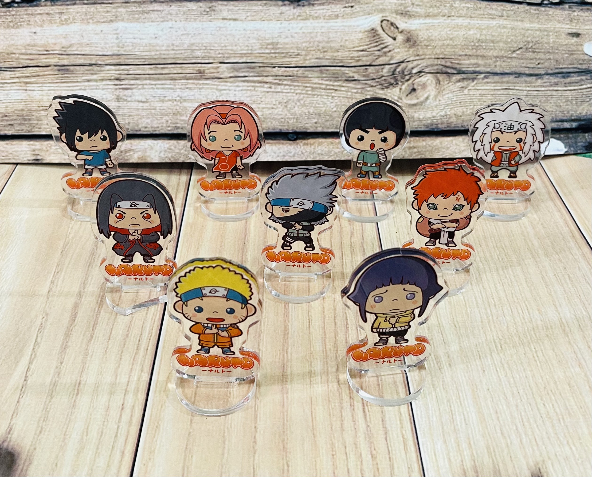 Bộ 9 mô hình Standee Naruto, tượng để bàn hình chibi