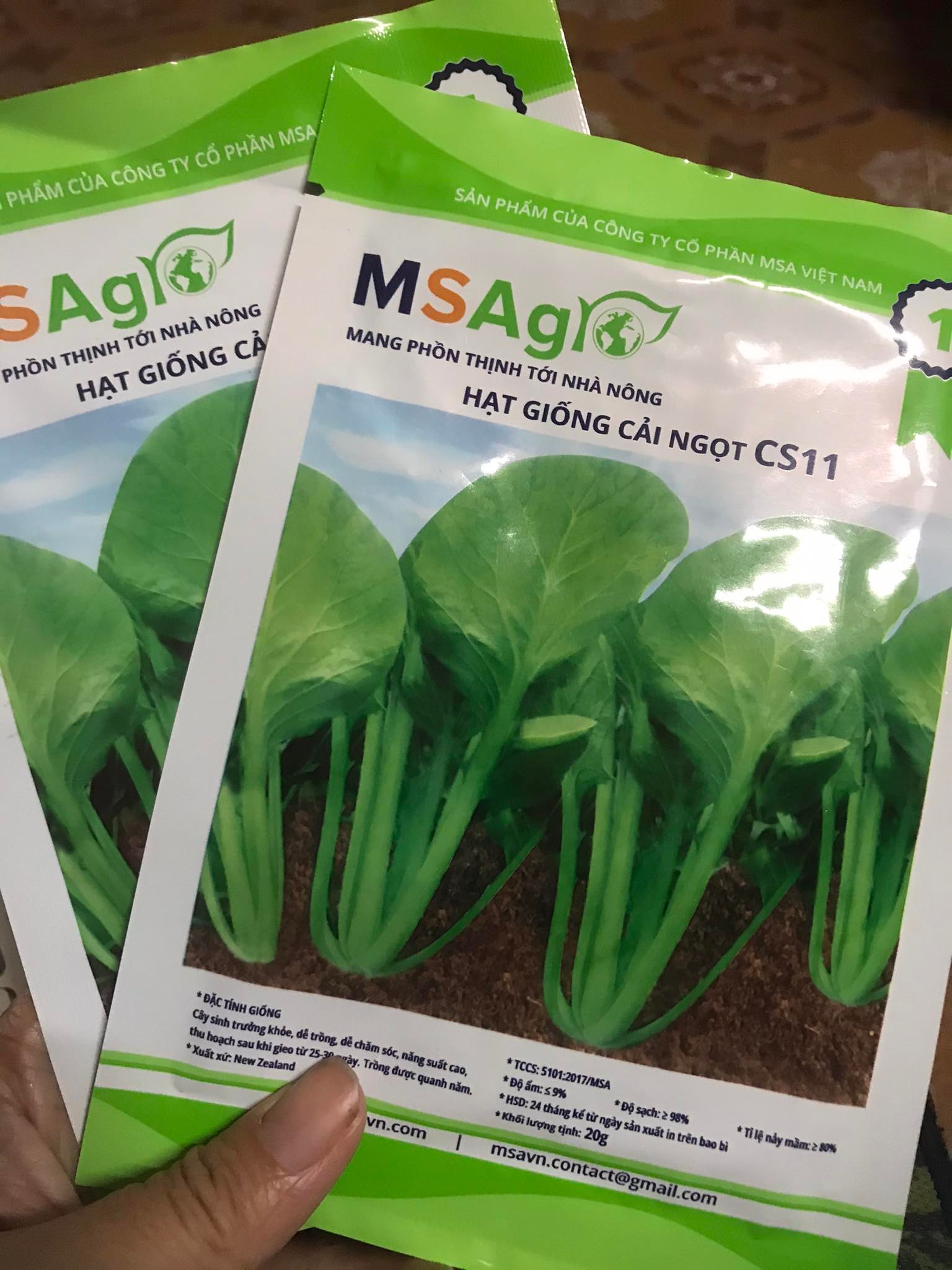 Hạt Giống Rau Cải Ngọt CS 11 - MSAgro gói 20g