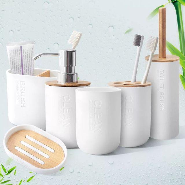 Bình bơm sữa tắm nhựa mặt gỗ cao cấp