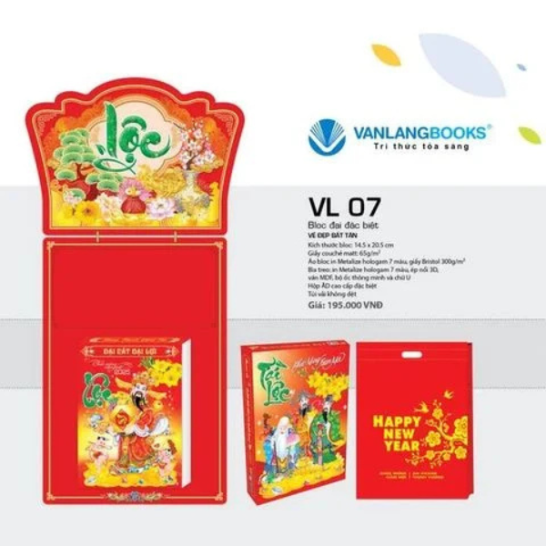 Lịch 2025 - Lịch Bloc Đại Đặc Biệt Trọn Bộ 2025 - Vẻ Đẹp Bất Tận (Lộc) - 14.5 x 20.5 cm - Văn Lang VL07
