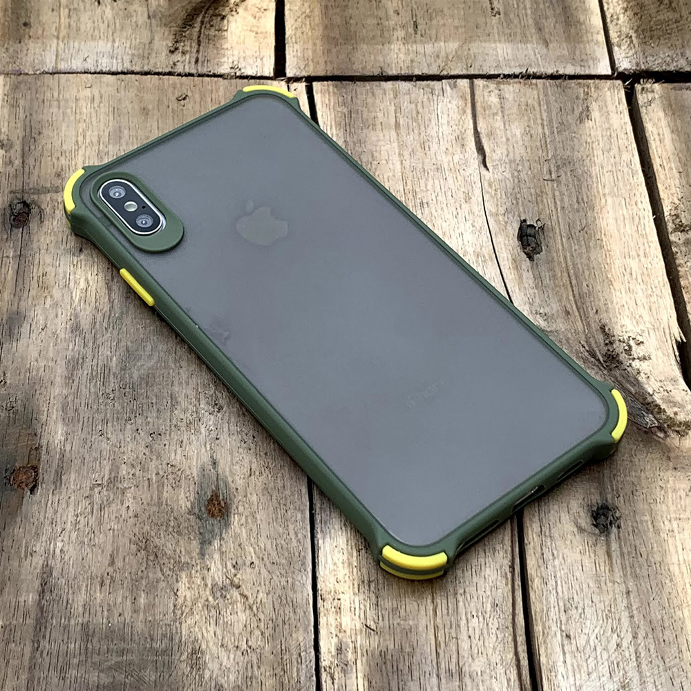 Ốp lưng chống sốc toàn phần màu lá mạ dành cho iPhone X / XS