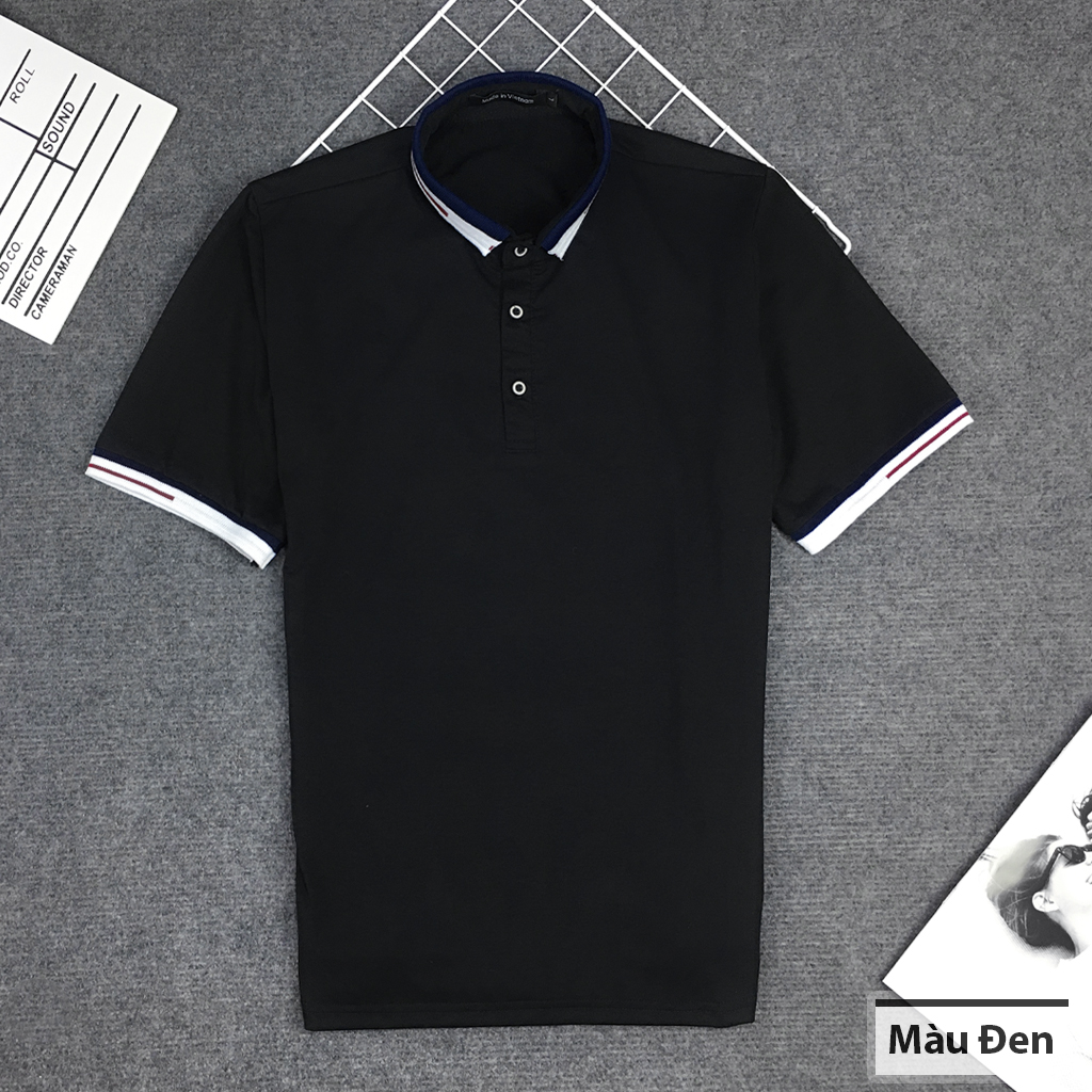 Áo thun nam Polo mã TT8 Áo ngắn tay nam đẹp co giãn cổ bẻ tập gym dáng trơn tay lỡ mùa hè công sở vải Cotton đẹp