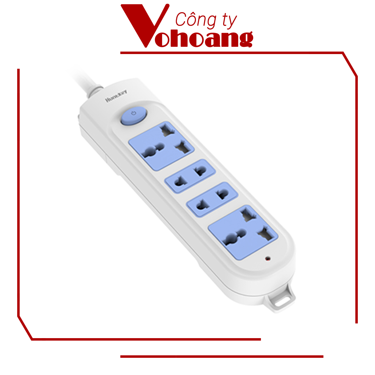 Ổ cắm điện 4 lỗ cắm Huntkey HK-A42 dây dài 3 mét, chịu tải 2500W với 2 lỗ cắm đa năng - Hàng chính hãng