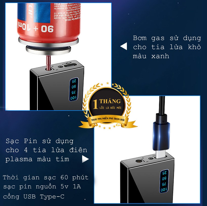 Bật lửa điện độc lạ 2 in 1 vừa khò gas vừa điện độc đáo mới lạ