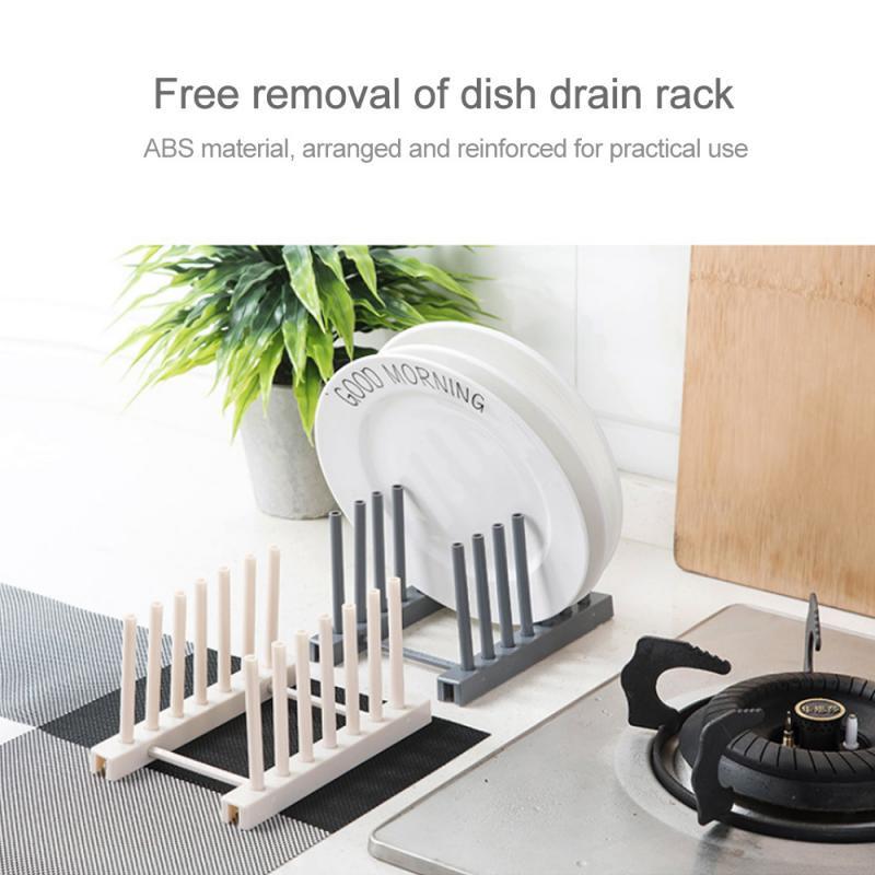 Kitchen Organizer Pot Lid Rack Removable Spoon Holder Pot Lid Shelf Cooking Dish Rack Pan Cover Stand Tableware Storage