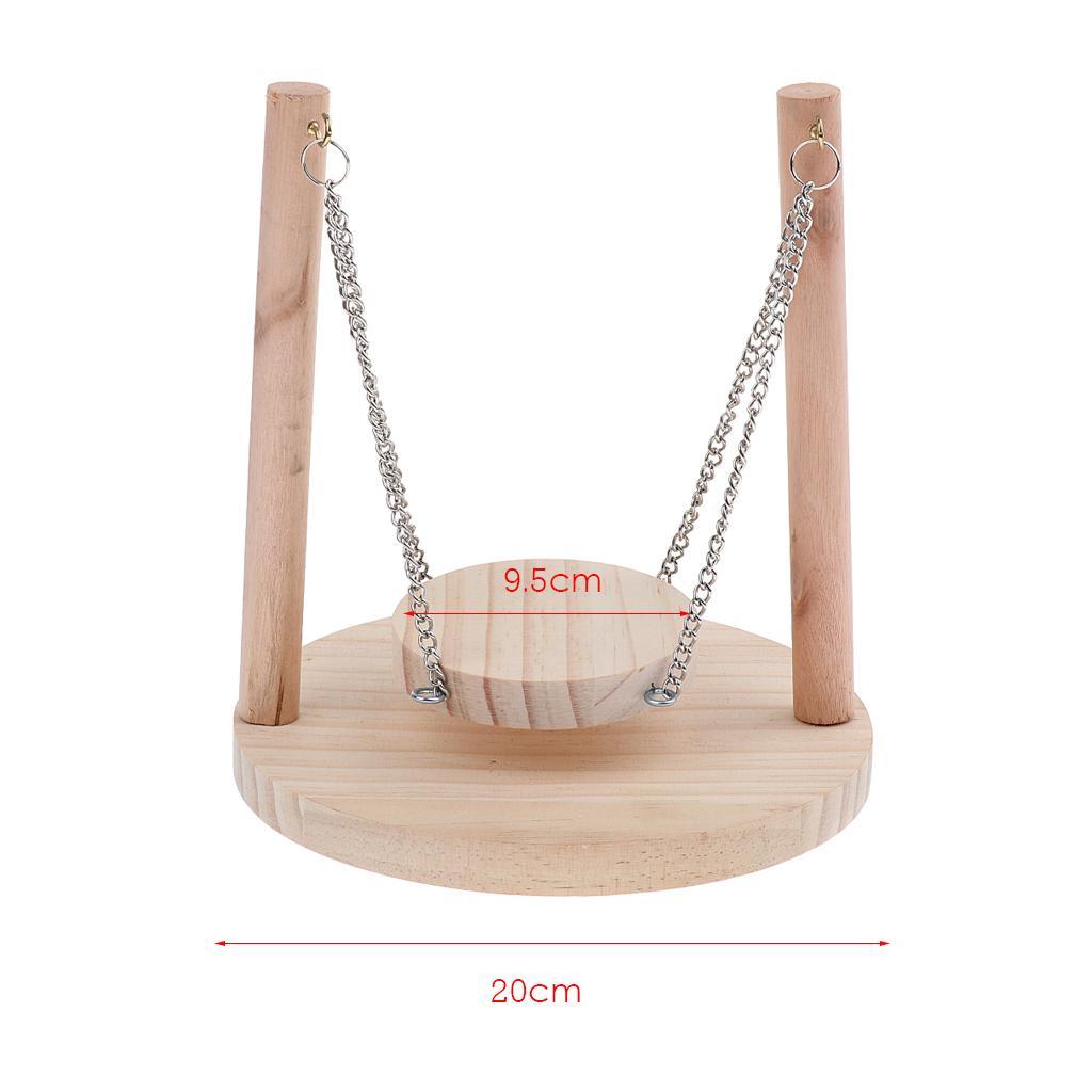 Wood Bird Perch Swing for Pet Parrot Canary Finch Pigeon Hamster Mice Gerbil