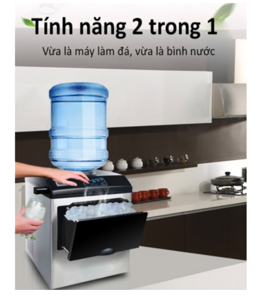 [Nhập CECAMP300KD1 giảm 300K] Máy làm đá viên tinh khiết bình nước úp ngược đa năng 3 size đá