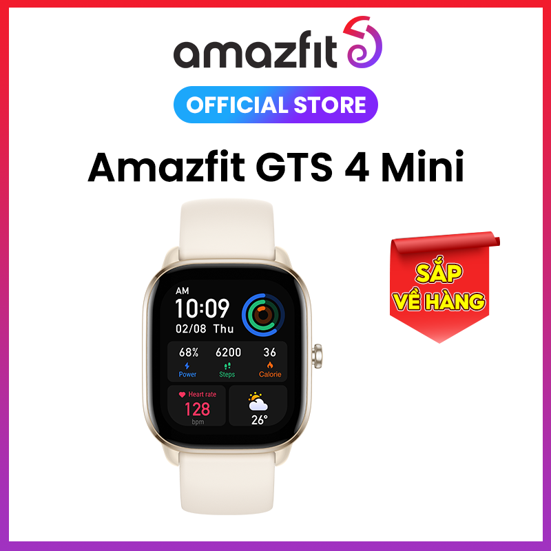 Vòng đeo tay Thông Minh Amazfit GTS 4 MINI Kháng Nước Lên Đến 50m - Pin Kéo Dài Lên Đến 45 Ngày - Hàng Chính Hãng