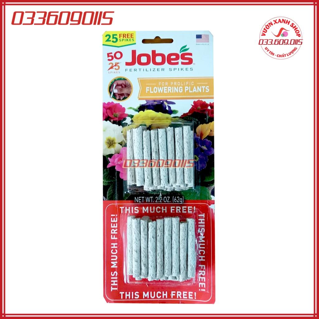 Phân sâu tan chậm Jobes NPK 10-10-4 nhập khẩu Mỹ - gói 50 que - chuyên cho cây ra hoa