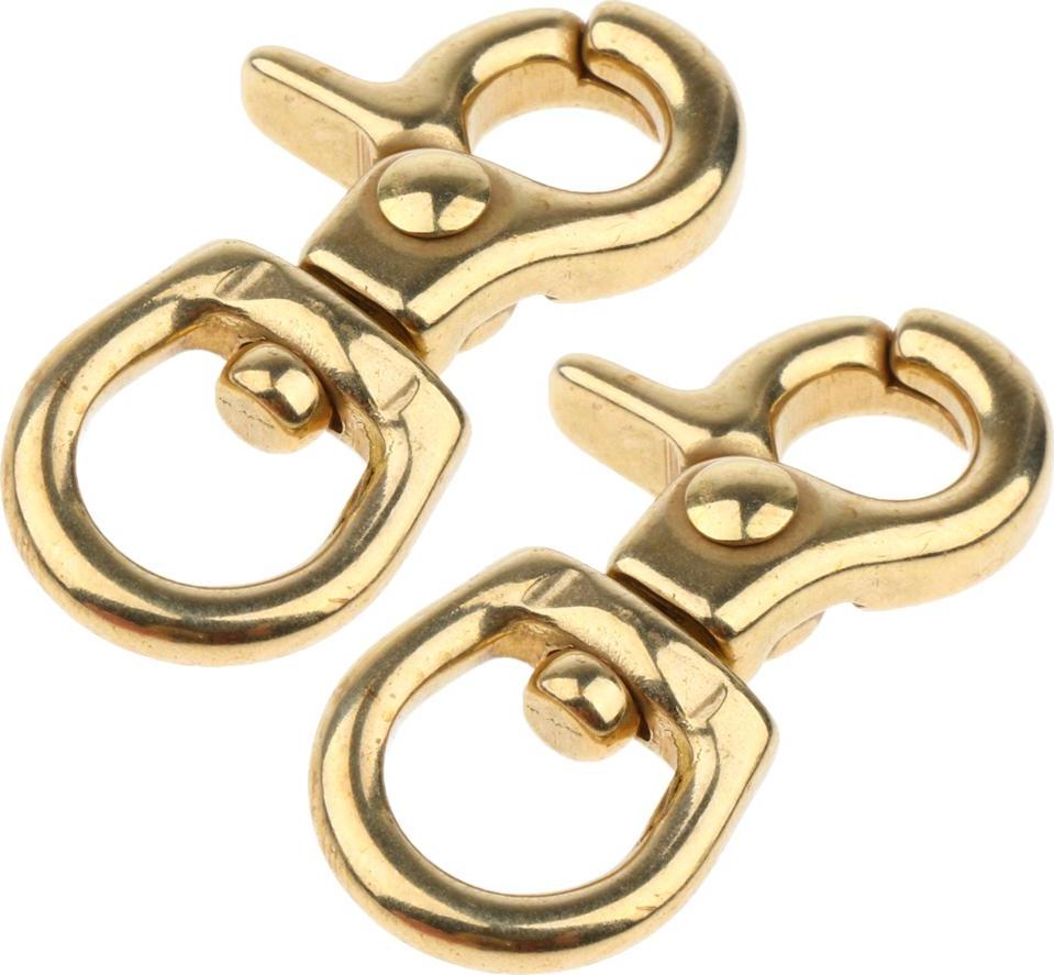 2X Đồng Tôm Hùm Clip Xoay Móc Túi Móc Chìa Khóa Hàng Thủ Công Phát Hiện
