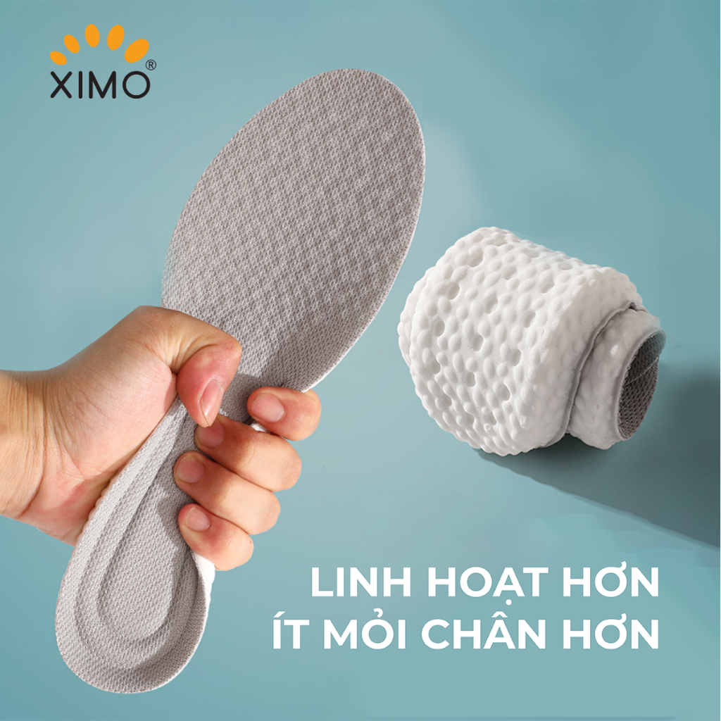 Lót giày thể thao đế cao su non mềm mại, chống sốc, giảm chấn thương cho lòng bàn chân XIMO (LGTT28)