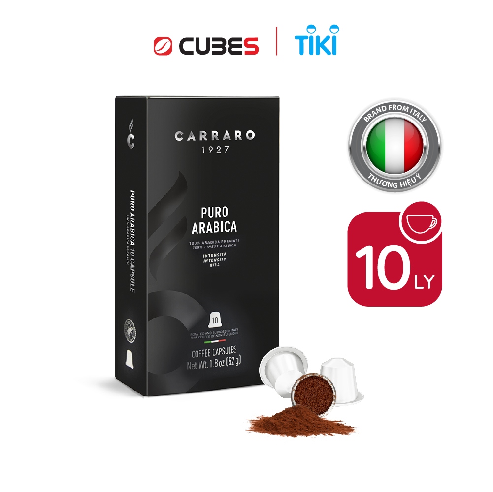 Combo trải nghiệm 4 hộp cà phê viên nén Carraro - Tương thích với máy capsule Nespresso - Đa dạng hương vị - Hàng nhập khẩu