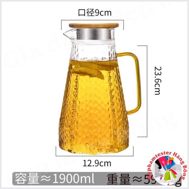 (HÀNG ĐẸP) Bình nước thuỷ tinh dung tích 1600ml