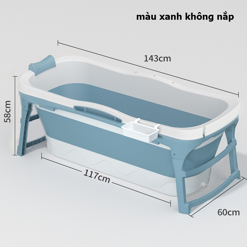 Bồn Tắm Đa Năng - Bồn Tắm Gấp Gọn Kích Thước Lớn Cho Cả Gia Đình - Size Đại 1M43 - Phiên Bản Mới Nhất Có Nắp Xông Hơi - Gấp Gọn Nhanh Chóng - Dễ Sử Dụng - Hàng Cao Cấp - Bền, Đẹp