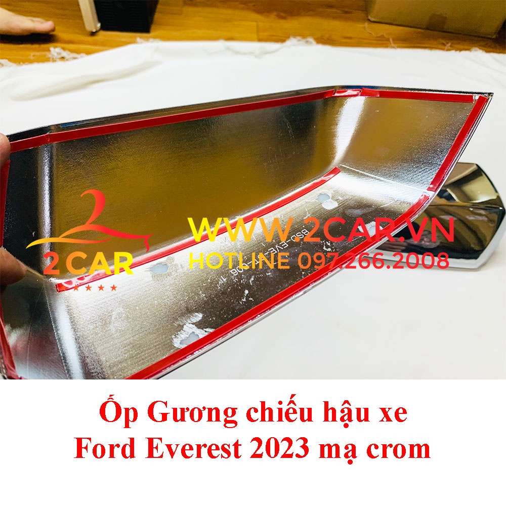 Ốp trang trí bảo vệ gương chiếu hậu xe Ford Everest 2023 mạ Crom cao cấp