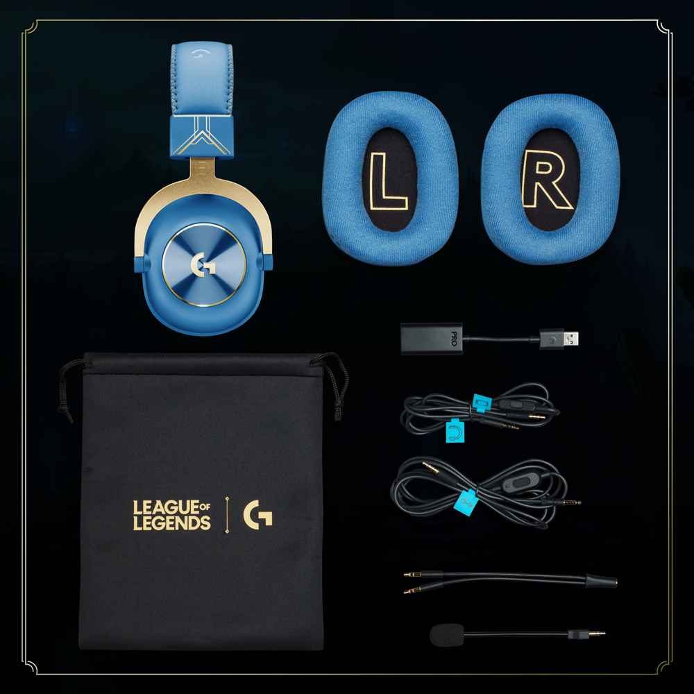 Tai nghe game Logitech G Pro X LOL League of Legends - Mic Blue Voice, âm thanh vòm, màn loa Pro-G 50mm -Hàng chính hãng