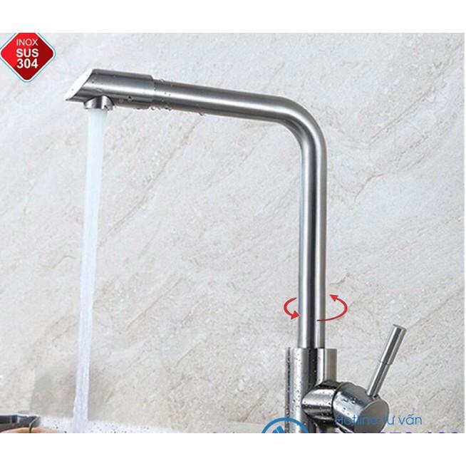 VÒI RỬA CHÉN NÓNG LẠNH INOX 304 VUÔNG GÓC