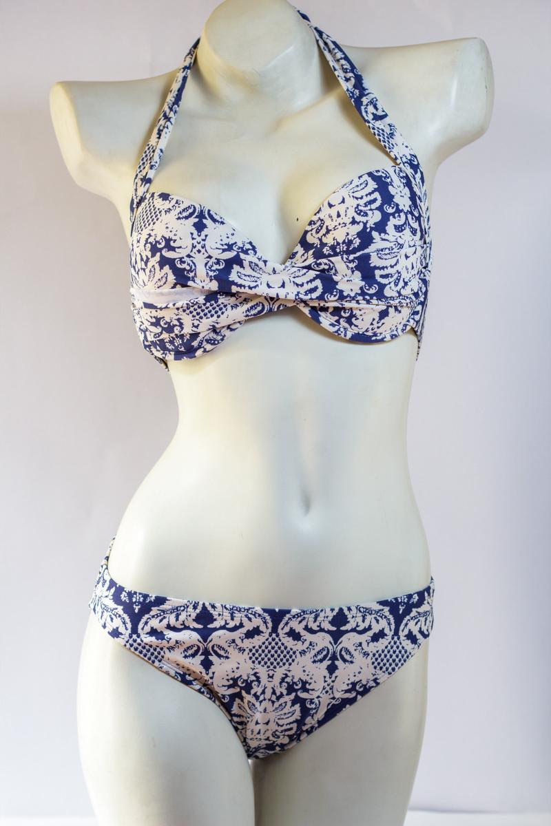 Áo Tắm 2 Mảnh Bikini Cột Dây Choàng Cổ Có Gọng Nâng Mút Đệm Khóa Cài Sau Size Lớn L Cúp ngực C, E Vòng Ngực Xấp Xỉ 100cm