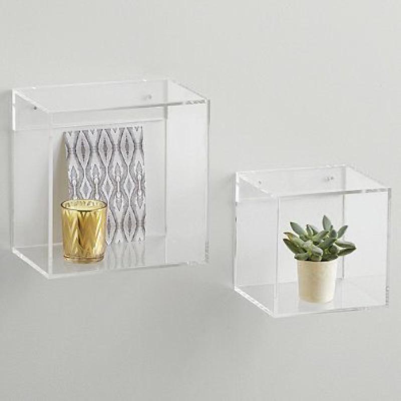 Hộp mica treo tường, kệ sách, trưng bày sản phẩm, nhiều kích thước - Vàng