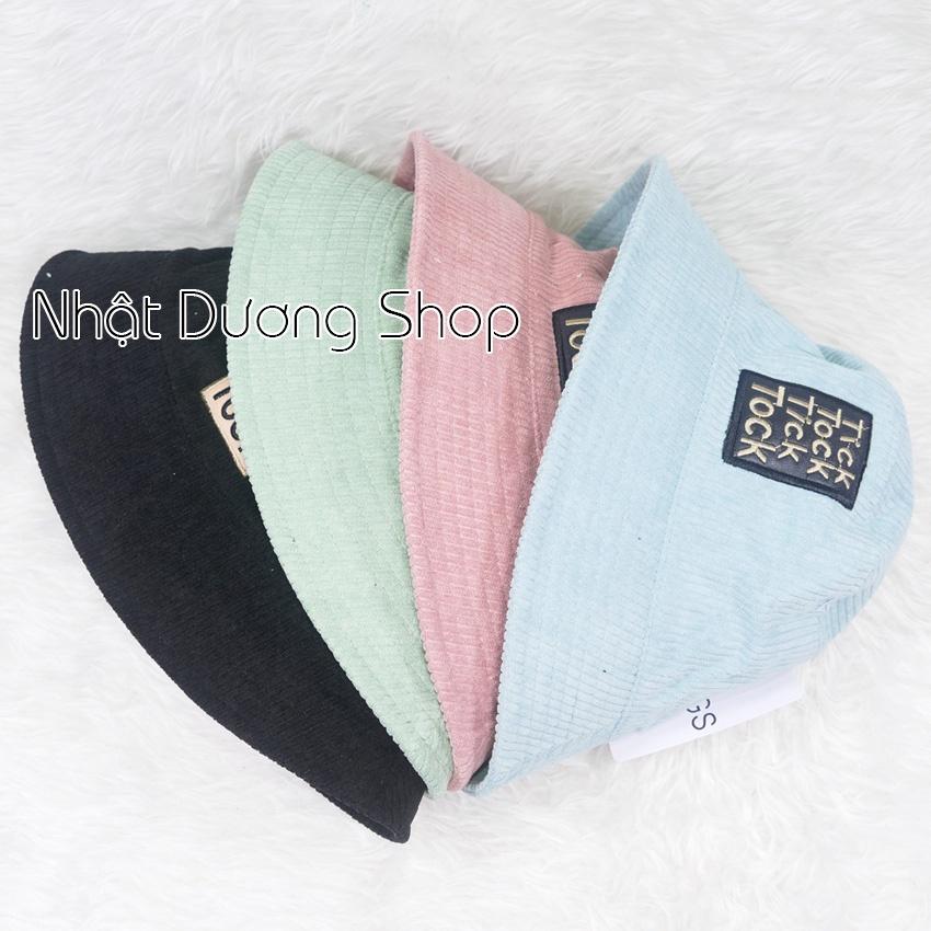 Mũ bo cụp, mũ bucket cụp nhung đũa thêu mặt da chữ vành nhỏ 6cm, phía trong may lót cao cấp phù hợp cho nam và nữ.