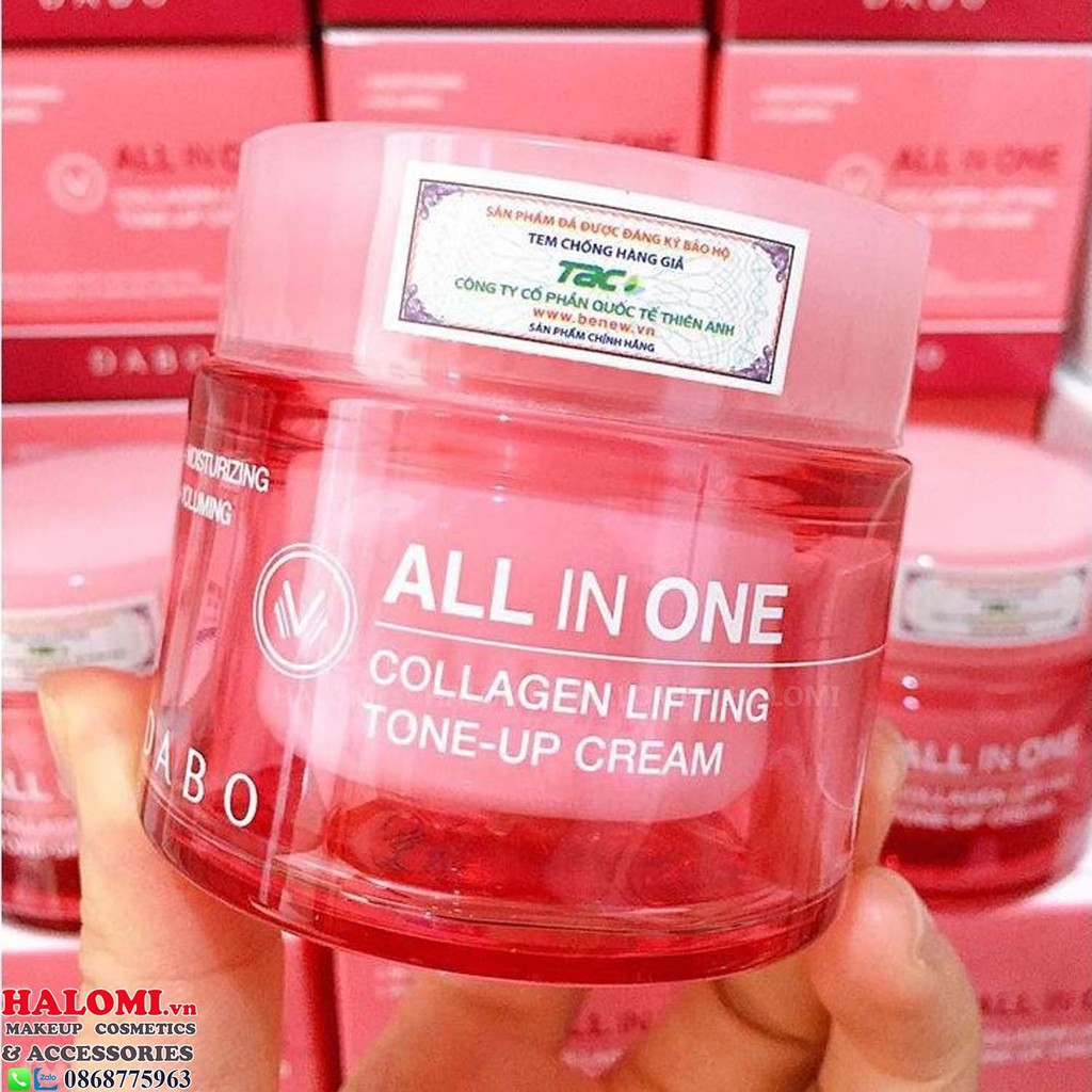 Kem nâng cơ chống lão hóa Dabo Collagen Lifting Tone Up Cream Hàn Quốc 50ml tặng móc khóa