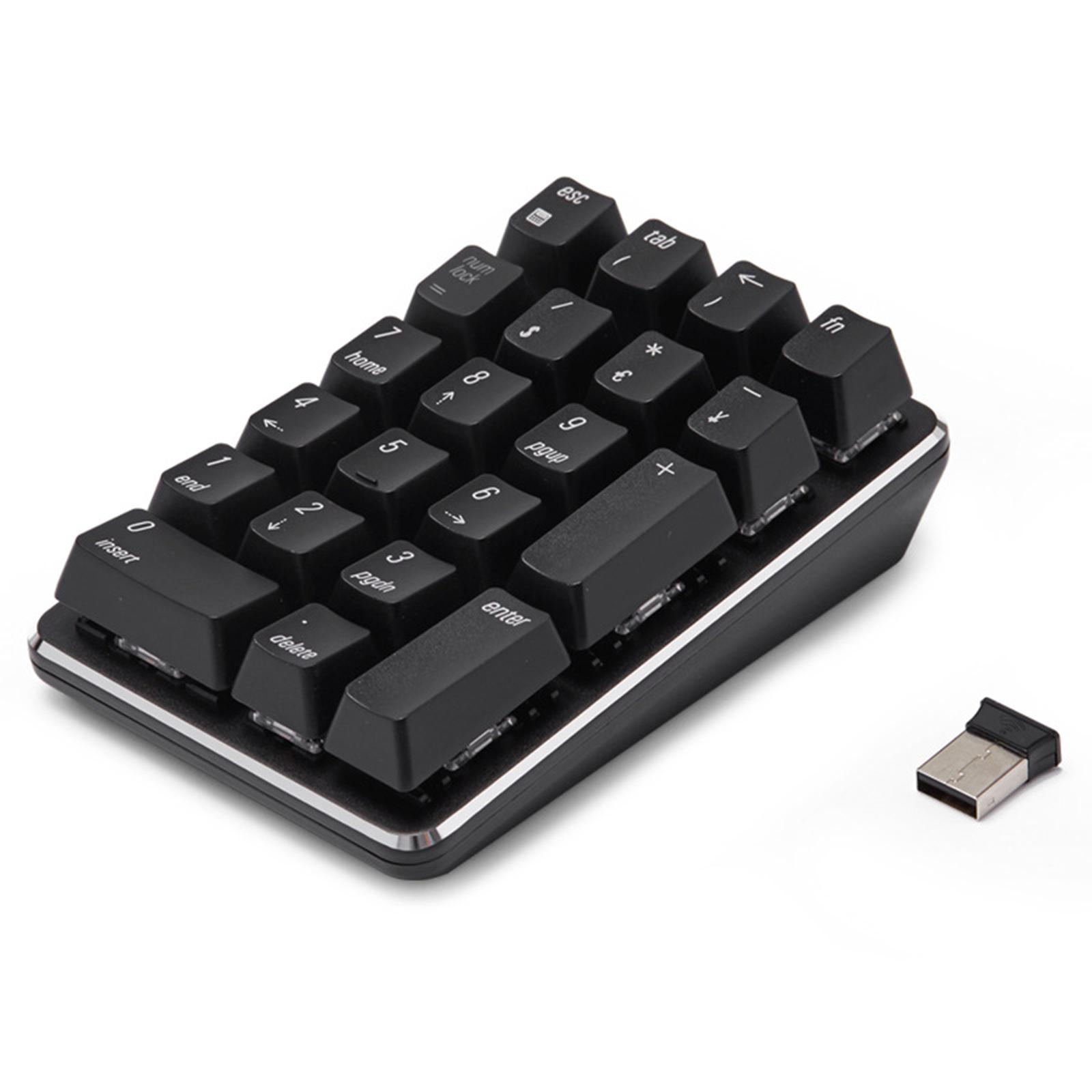 Smart 2.4G Wireless Mechanical Numeric Keypad Numpad Gaming Keyboard, Black