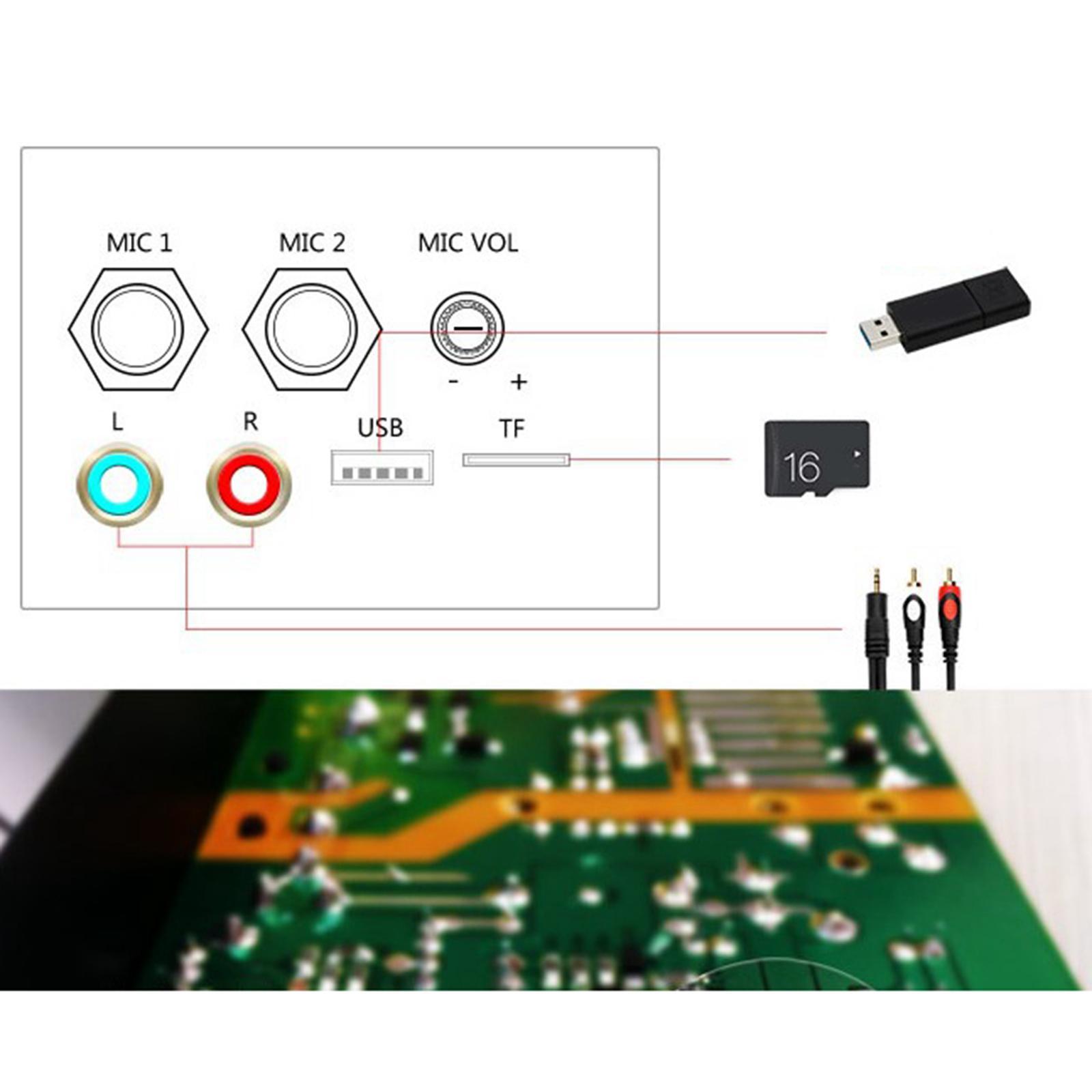 5 Inch 220V Stereo Bluetooth  Bass Power AMP Handsfree USB AUX