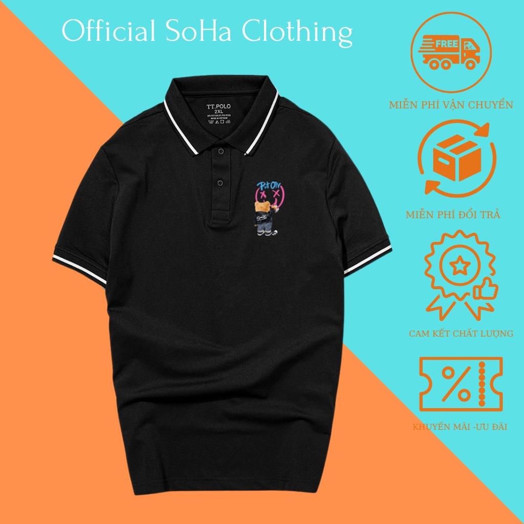 Áo Thun Polo Nam Basic cổ bẻ vải Cá Sấu chuẩn form,hình in sắc nét, GấuPut On-SoHa Clothing