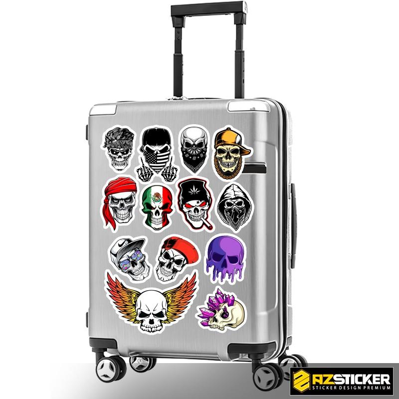 Set Single Sticker Hình Đầu Lâu Skull Siêu Ngầu Dán Xe Máy , laptop , Vali ,Điện Thoại Không Thấm Nước