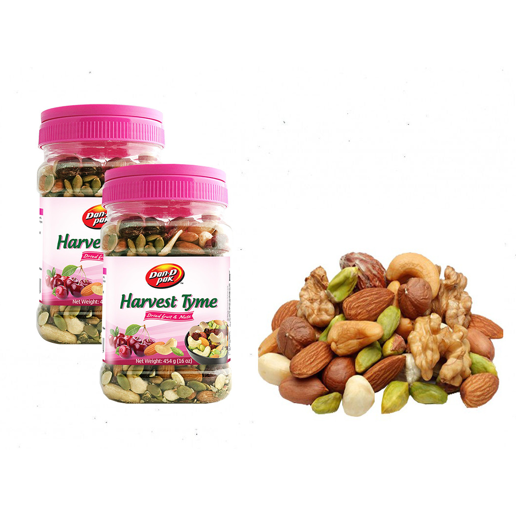 COMBO 2 HỘP HẠT DINH DƯỠNG HỖN HỢP VÀ TRÁI CÂY DAILY NUT 454GR DAN D PAK xuất khẩu đài loan, sản phẩm là sự hòa quyện của các loại hạt cao cấp: hạnh nhân, điều,hạt bí ngô ,cherries,việt quốc, nam việt quốc