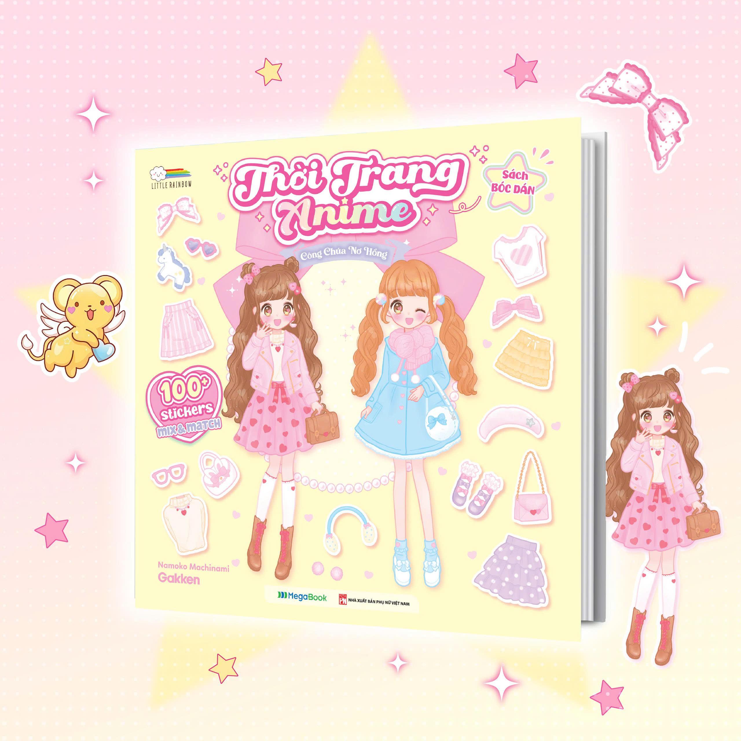 Sách - Sách Bóc Dán - Thời Trang Anime - Công Chúa Nơ Hồng