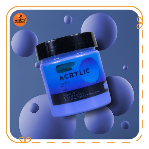 Màu Acrylic Hũ Lớn 100ml Tone Blue Purple Vẽ Trên Mọi Chất Liệu