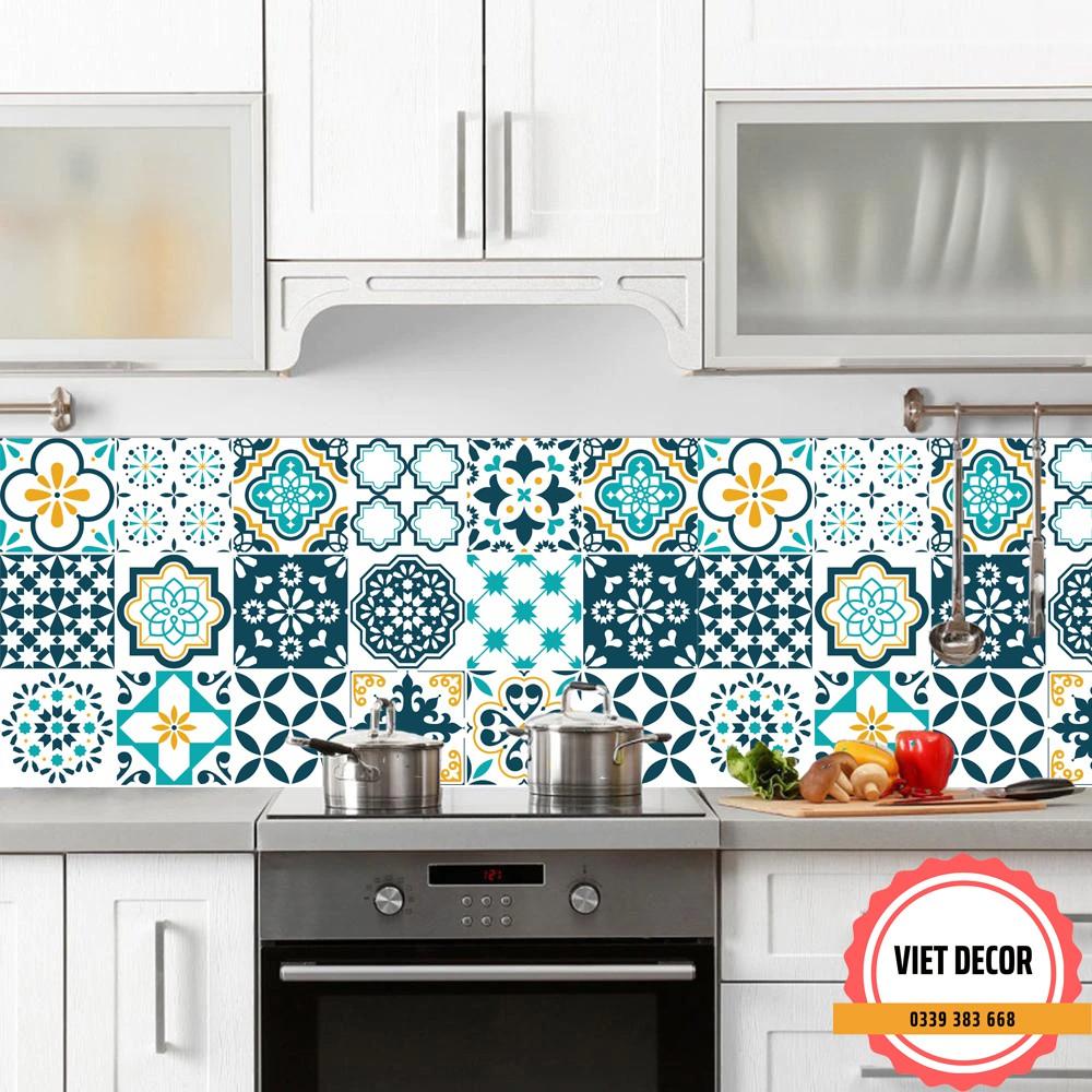 Decal dán bếp - Set 1m dài Decal Gạch Bông họa tiết Đơn giản - Trang trí, Dán tường