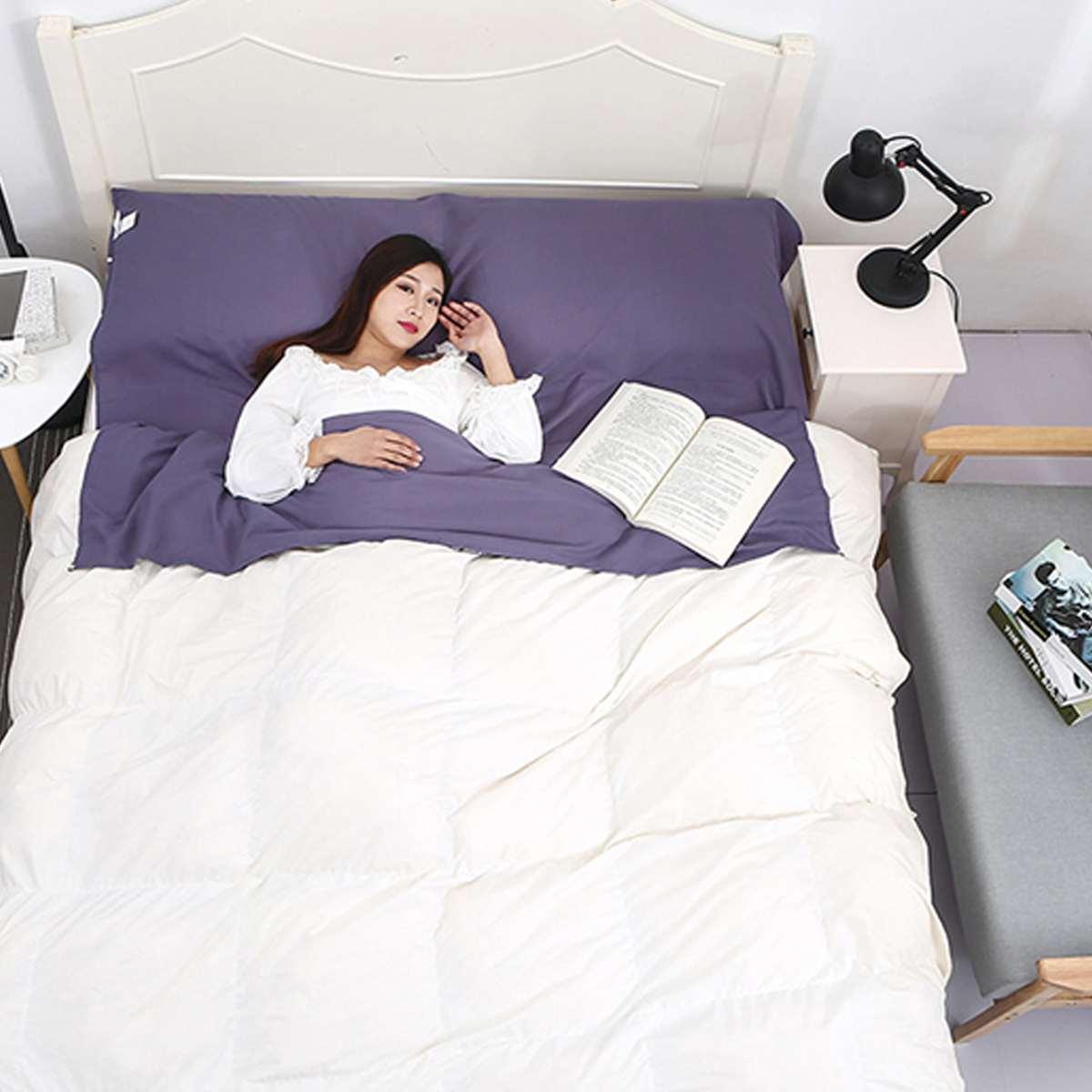 Du Lịch Tờ Siêu Nhẹ Khách Sạn Ngủ Lót Túi Ngoài Trời Đơn/Đôi Người Di Động Envolope Túi Ngủ Nén Bao