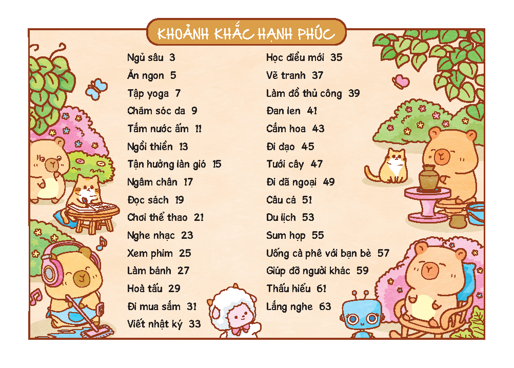 Sách Tô Màu - Hạnh Phúc Nhỏ Của Capybara