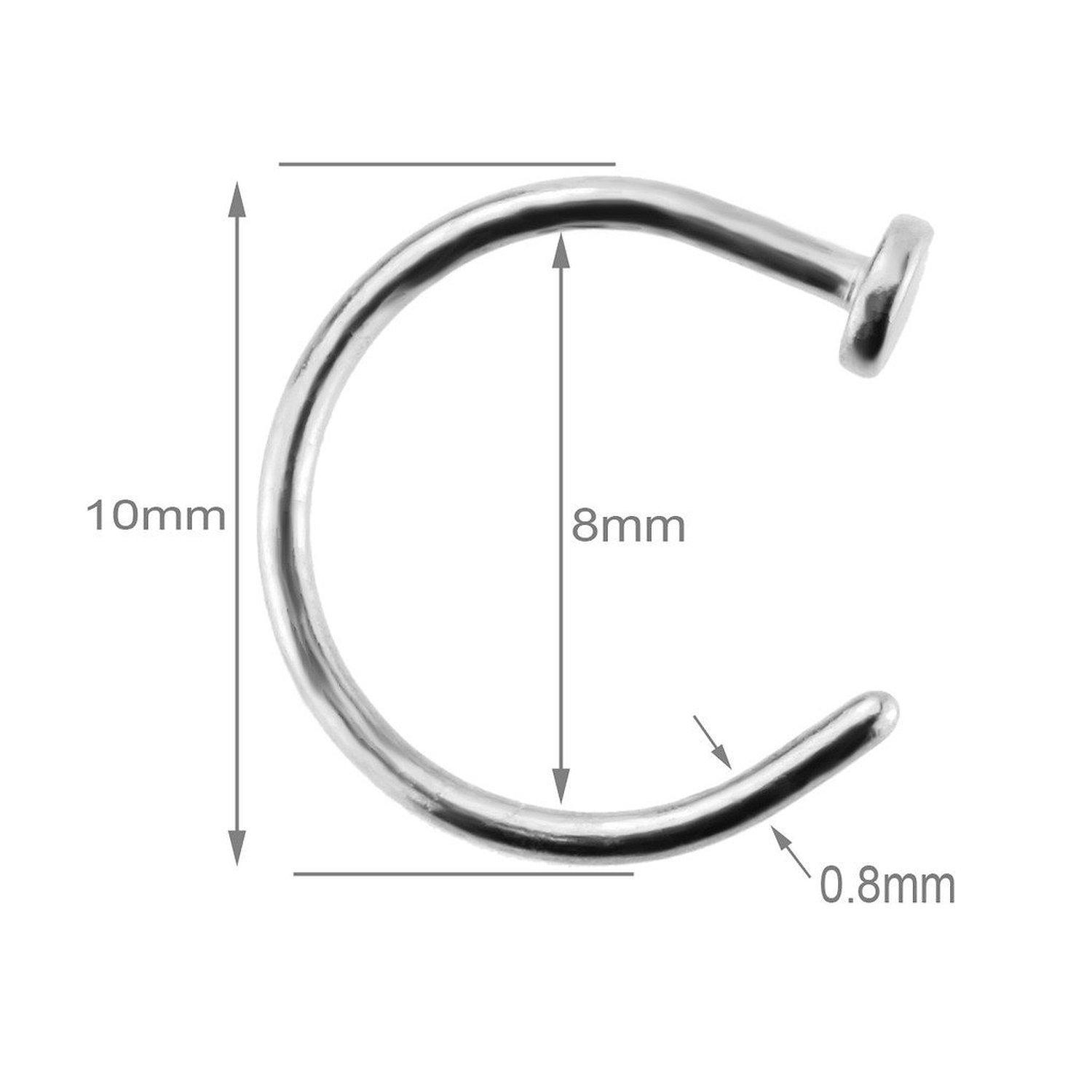 3-7pack Stainless Steel Nose Ring Hoop Piercing Body Jewelry as described