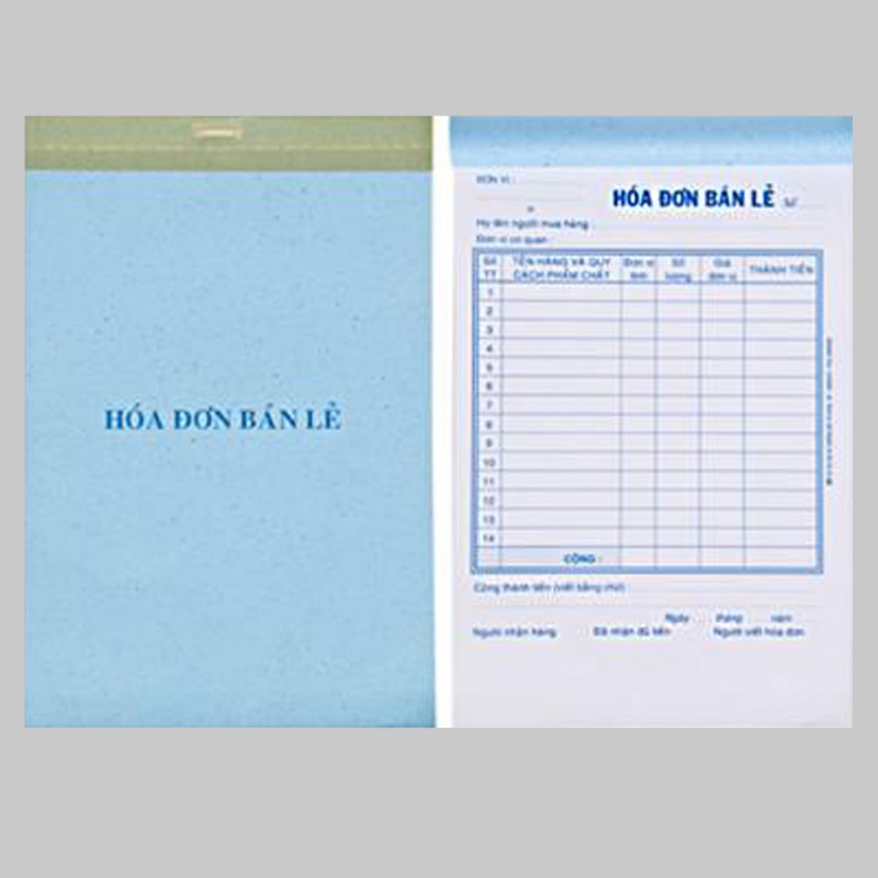 Lốc 10 cuốn Hóa Đơn Bán Lẻ tái sinh rẻ
