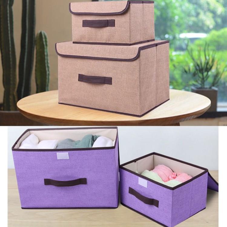 Combo 2 Hộp Vải Đựng Quần Áo - Hộp lưu trữ quần áo đồ lót đồ chơi đa năng