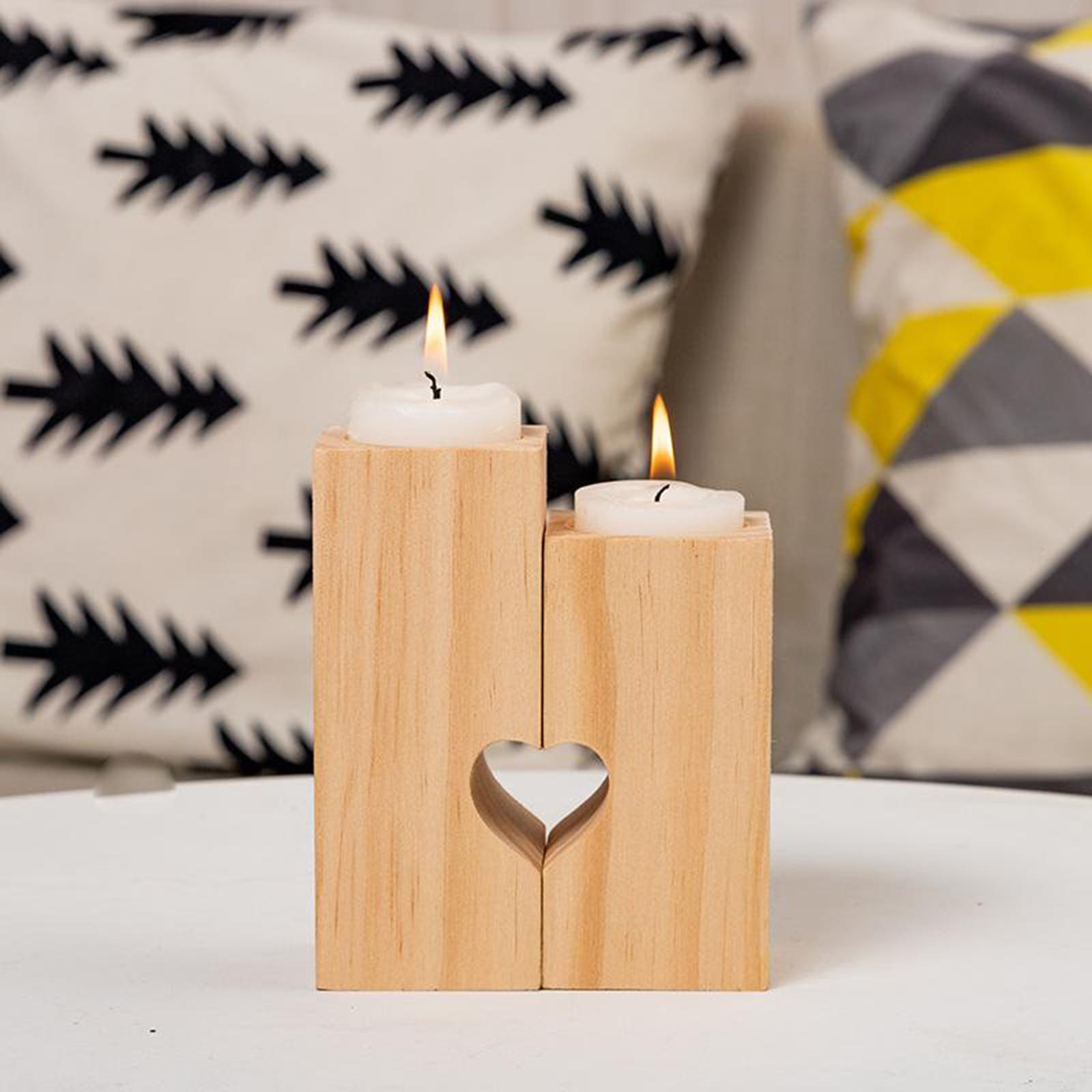 Farmhouse Decor Wooden Tealight Candle Holder Christmas Candle Holder Rustic Christmas Decor, for Party Home Wedding