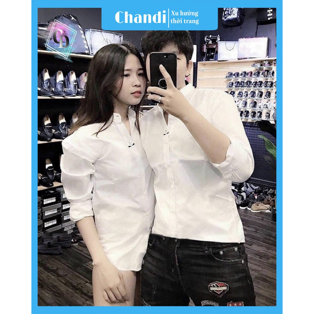 Áo Sơ Mi Nam Nữ Unisex cao cấp Thương Hiệu Chandi, chất lụa không bai nhão không xù lông tôn dáng mẫu mới nhất 2021 SM15