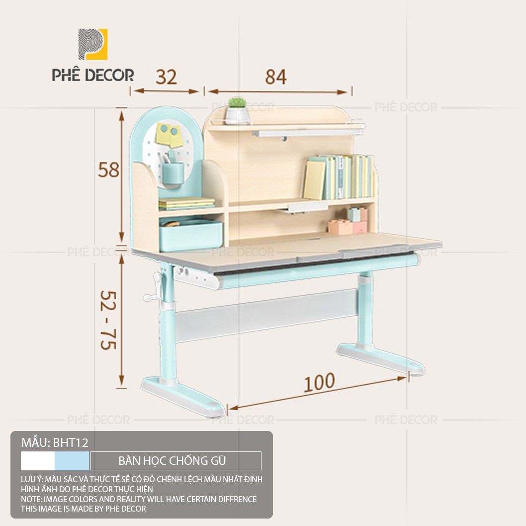 BÀN HỌC BELLE CHO BÉ - BHT12 - 120cm