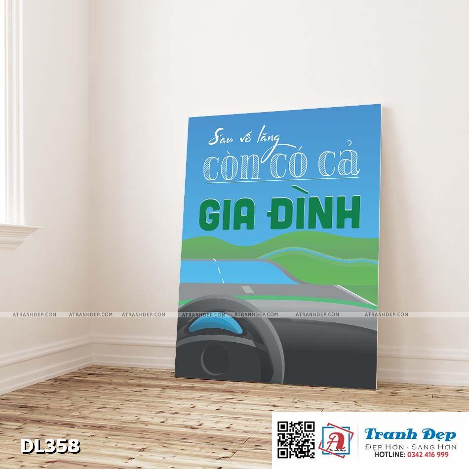 Tranh động lực trang trí phòng làm việc - Sau vô lăng còn có cả gia đình - DL358