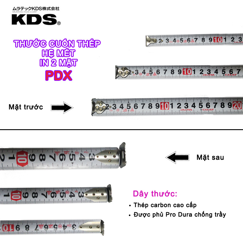 THƯỚC CUỐN THÉP HỆ MÉT KDS PDX