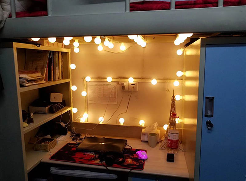 Dây đèn trang trí bóng tròn ping pong lớn 4cm trang trí kích thước 5m 20 led cắm điiện