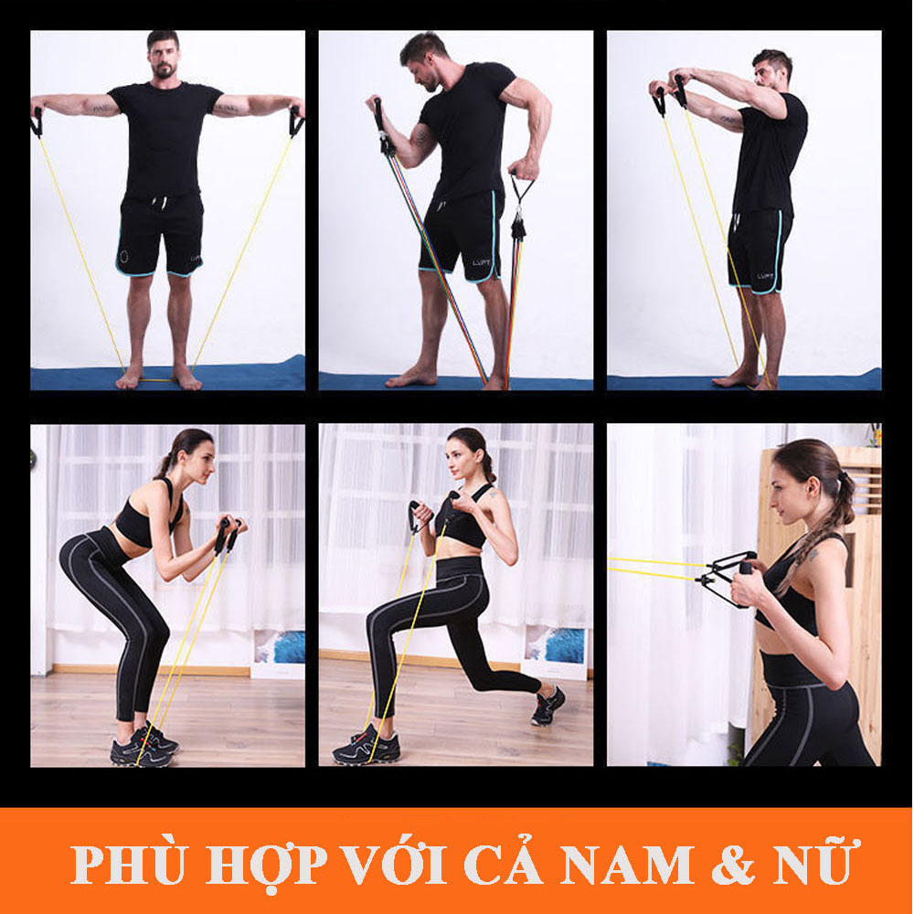 Dây Ngũ Sắc Tập Gym Đa Năng Full Body - Dây Kháng Lực Tập Gym, Dụng Cụ Tập Gym