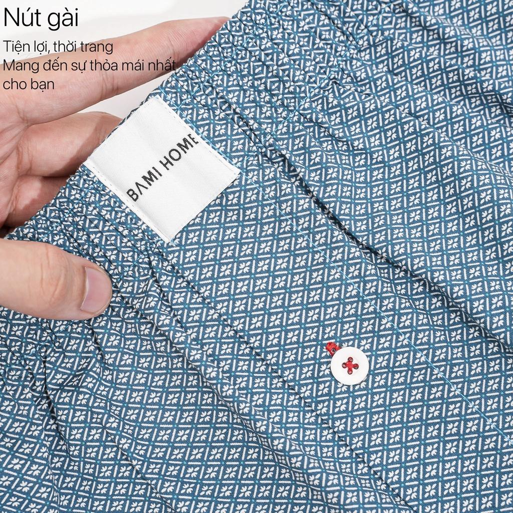 Quần đùi cotton mẫu ngẫu nhiên BAMI HOME quần mặc ngủ mặc nhà có túi mềm mại thoáng mát QNCT2- 003